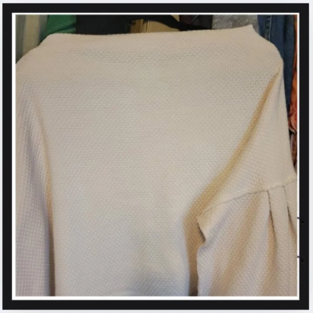 Free People Ivory Cropped Open-Back Sweater